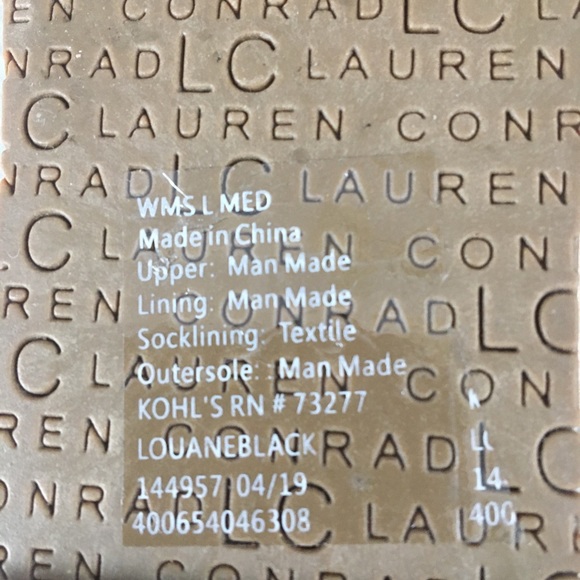 🎁2/$12 LG MED 10 INCH LC LAUREN CONRAD BLACK & GOLD FLOWER DECOR SANDALS - Picture 5 of 6